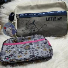 【リトルミイ】 ポーチ、ショルダーバッグセット ベージュ グレー