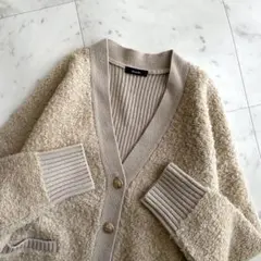 【定価3.5万✨】allureville ブークレーコンビカーディガン　金釦のサムネイル