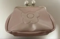 マリークワント MARY QUANT エンボスデイジーパール ガマ口ポーチ