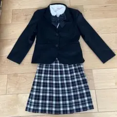 East Boy スーツ 140 黒・チェック柄　4点セット