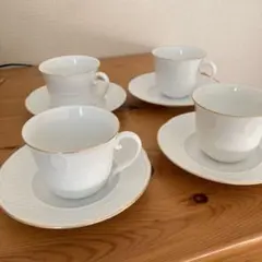 RICHFIELD たち吉　ホワイト陶器カップ・ソーサー4個セット