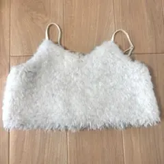 ホワイトファークロップド ビスチェ ラジエム