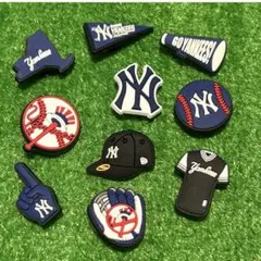 ニューヨーク・ヤンキース サンダル用チャーム 10個セット ジビッツ NEW