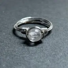 WR693S 天然石 パワーストーン ワイヤーリング クンツァイト 6mm