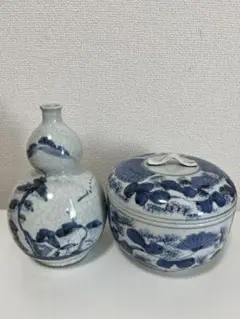 古伊万里　江戸時代　花瓶　染付鉢　蓋物　鉢　蓋付き鉢2点