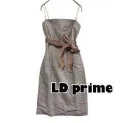 【エルディープライム】ミニ丈ワンピース　ストラップレスドレス　シルク　ツイード