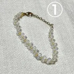 クリアビーズブレスレット　ハンドメイド　2点セット