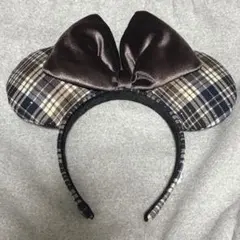 ミニー チェック柄 カチューシャ ディズニーランド・シー