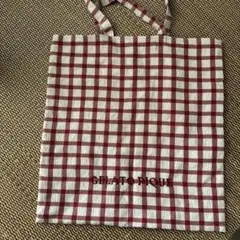 【美品】ジェラートピケ トートバッグ 赤　ジェラピケ　ギンガムチェック