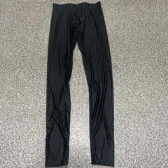 光沢メンズレギンス　ブラック　タイツ