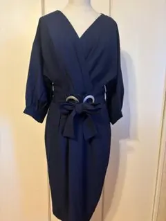 ネイビー ラップスタイル ワンピース