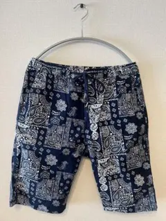 【BEAMS HEART】ネイビー バンダナ柄 ショートパンツ ルームウェア