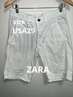 ZARA ハーフパンツ ショートパンツ ホワイト USA29 実寸80cm