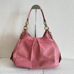 COACH コーチ レザー ショルダーバッグ ピンク ゴールド金具 ハンドバッグ