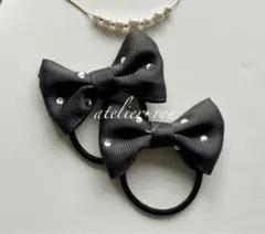 ベビー＆キッズ用♡ハンドメイドヘアゴムリボン（2個セット）