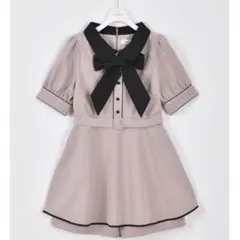 evelyn パイピングリボンロンパース