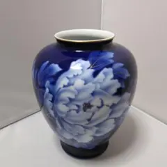 未使用/特価❕深川製磁/ルリ牡丹/花瓶/１点　花生/壷/インテリア ◇未使用品◇深川製磁/ルリ牡丹/花瓶/1点◇花生/壷/インテリア◇