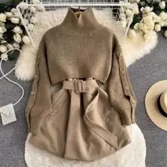 タートルネック セットアップ スカート