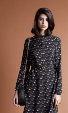 【アーペーセー】APC &VANESSA SEWARD プリントシルクワンピース