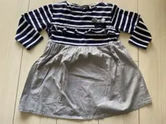 BeBe ボーダーワンピース 90