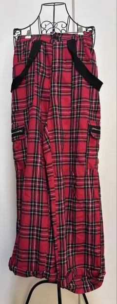 赤チェックパンツ