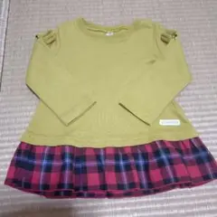 ベビー服　裾チェックカットソー　80サイズ