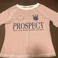 PROSPECT ロゴプリント ラグラン長袖カットソー ピンク