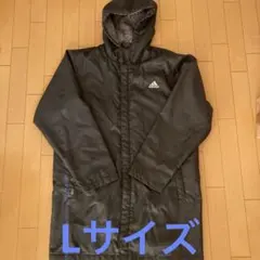 adidas ベンチコート 黒　メンズＬ　少し難あり