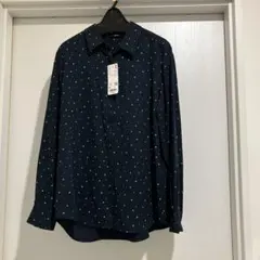UNIQLO ネイビー 花柄 ブラウス M