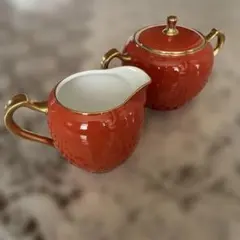 大倉陶園 ポット シュガーポット クリーマー 大倉陶園 ロイヤルブルー 瑠璃金彩金蝕 ティーポット シュガー