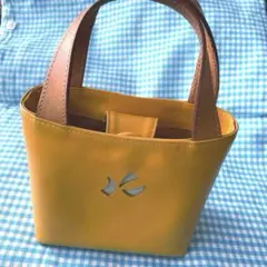 Kitamura キタムラ ミニ レザー トートバッグ ハンドバッグ/ イエローのサムネイル