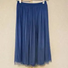 ユニクロ リバーシブルチュールスカート ブルー M