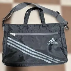 adidas ブラックトートバッグ レッスンバッグ 手提げ