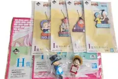 一番くじワンピース　E賞 ちらりんフレンズ ルフィ サボ +I賞4種+H賞2枚