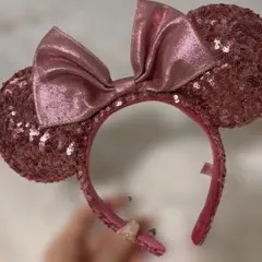 ミニー　カチューシャ ピンク　スパンコール