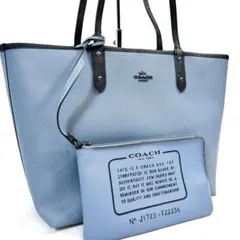 コーチ トート バッグ ポーチ付き レザー 大容量 A4収納可 総柄 花柄