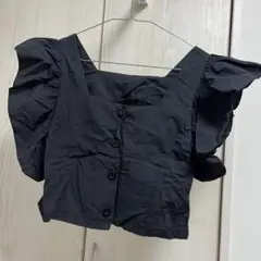 GRL フリルスリーブフロントボタンブラウス（at106）ブラック