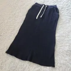 Kastane カスタネ ロング スカート ネイビー タイト 綿100 コットンのサムネイル