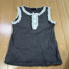 BeBe フリル付きストライプタンクトップ 130cm