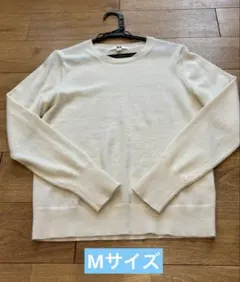 UNIQLO カシミヤ100%ニット クルーネックセーター　アイボリー　M