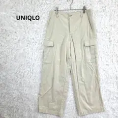 UNIQLO ユニクロ ワイドストレート カーゴパンツ ベージュ L レディース