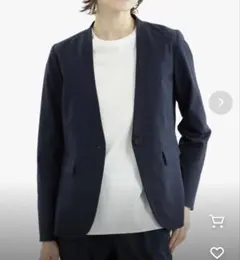 マッキントッシュフィロソフィー　フレックスツイル　ノーカラージャケット　ネイビーのサムネイル