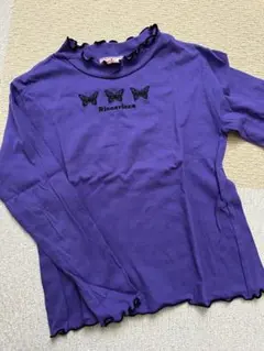 Riccaricca ガールズ長袖Tシャツ 蝶刺繍 女の子 140