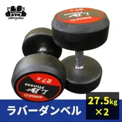 未使用ですが痛みありの為半額 　ラバー ダンベル 27.5kg×2個