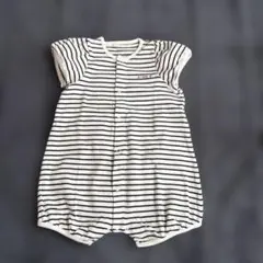 プチバトー 6m ロンパース 半袖 ボーダー パフスリーブ 美品 着用1回