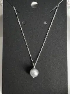 あこや真珠　ナチュラルグレー　ナチュラルブルー　ネックレス　シルバー　ステンレス