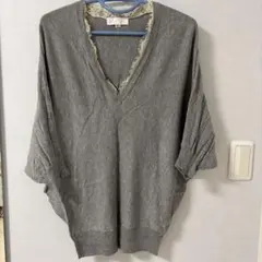 JILL STUART グレー Vネックニット M