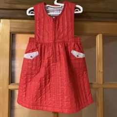 赤　ジャンバースカート 110cm レトロ　女の子