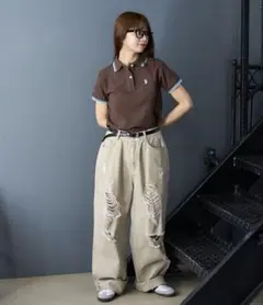U.S. POLO ASSN. ポロシャツ ブラウンのサムネイル