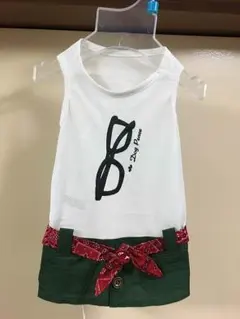 dog peace SSサイズ めがねプリントワンピース メッシュ 犬服